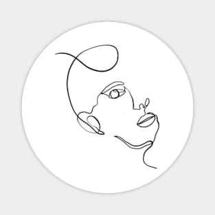 Woman face minimal abstract Magnet